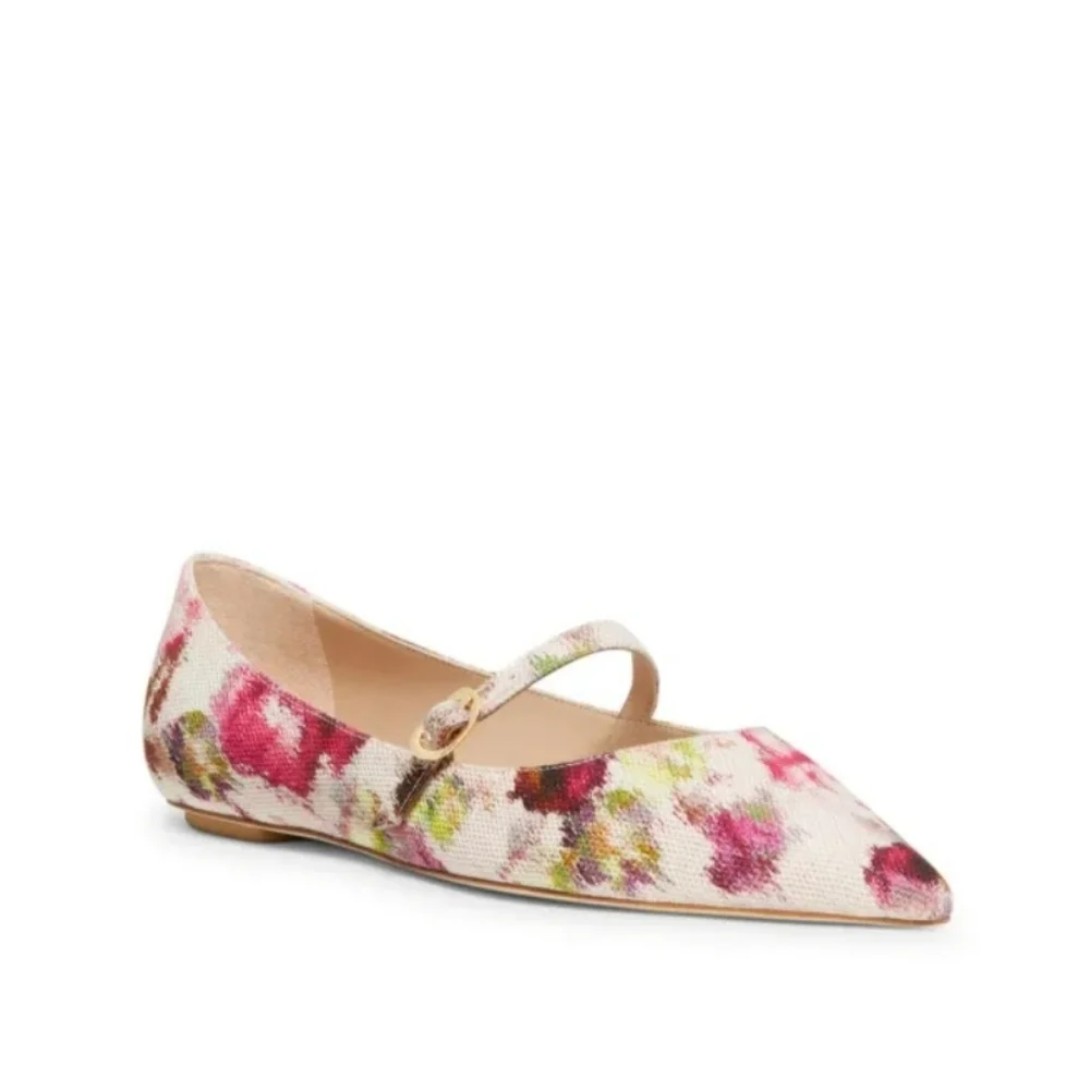 Stewart Weitzman Floral Print Ballet Barbie Flats Women's Size 7B NWT Bridal
